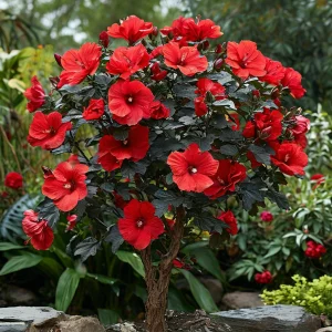 Гибискус Миднайт Роуз купить по цене от 269р. в интернет-магазине «Посадика» с доставкой почтой в в Кушвае и по всей России – [изображение №1].